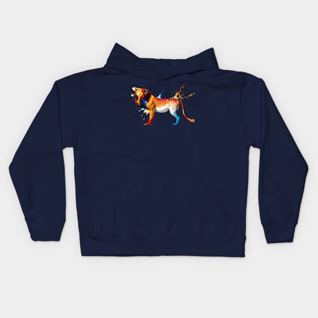 Bold Leo Lion Kids Hoodie by Manzo Carey